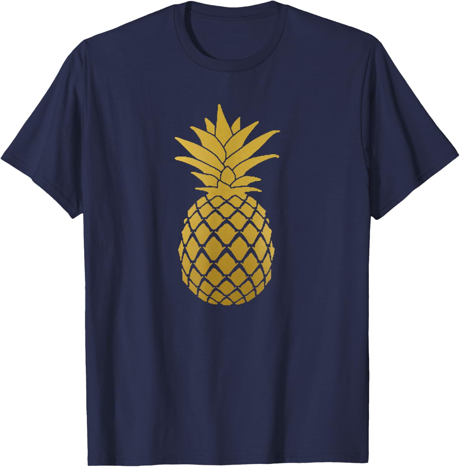 Pineapple Gold Cute Beach Women T-Shirt - T-Shirt | Navy