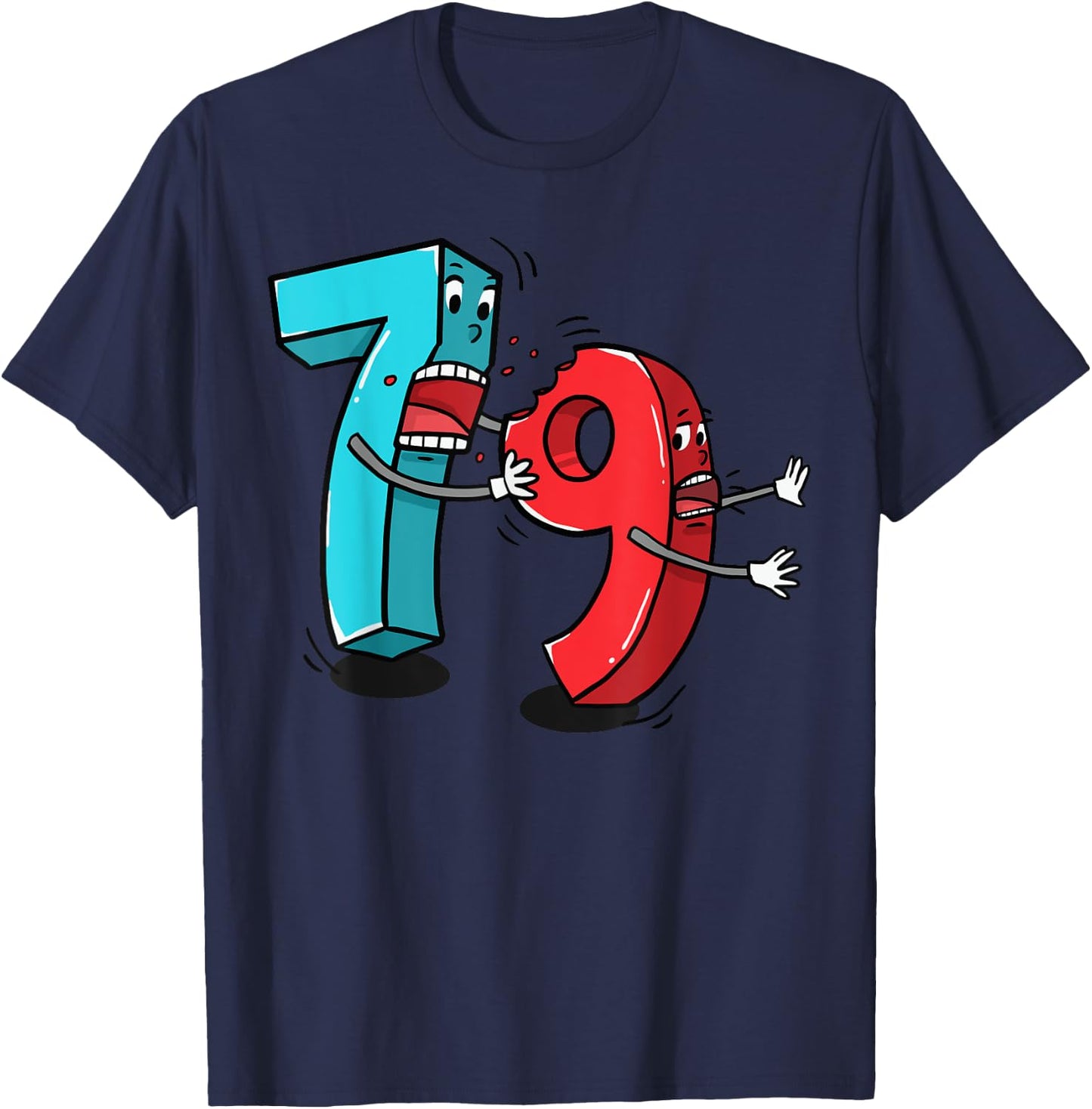 7 ate (8) 9 Funny Math T-Shirt - T-Shirt | Navy
