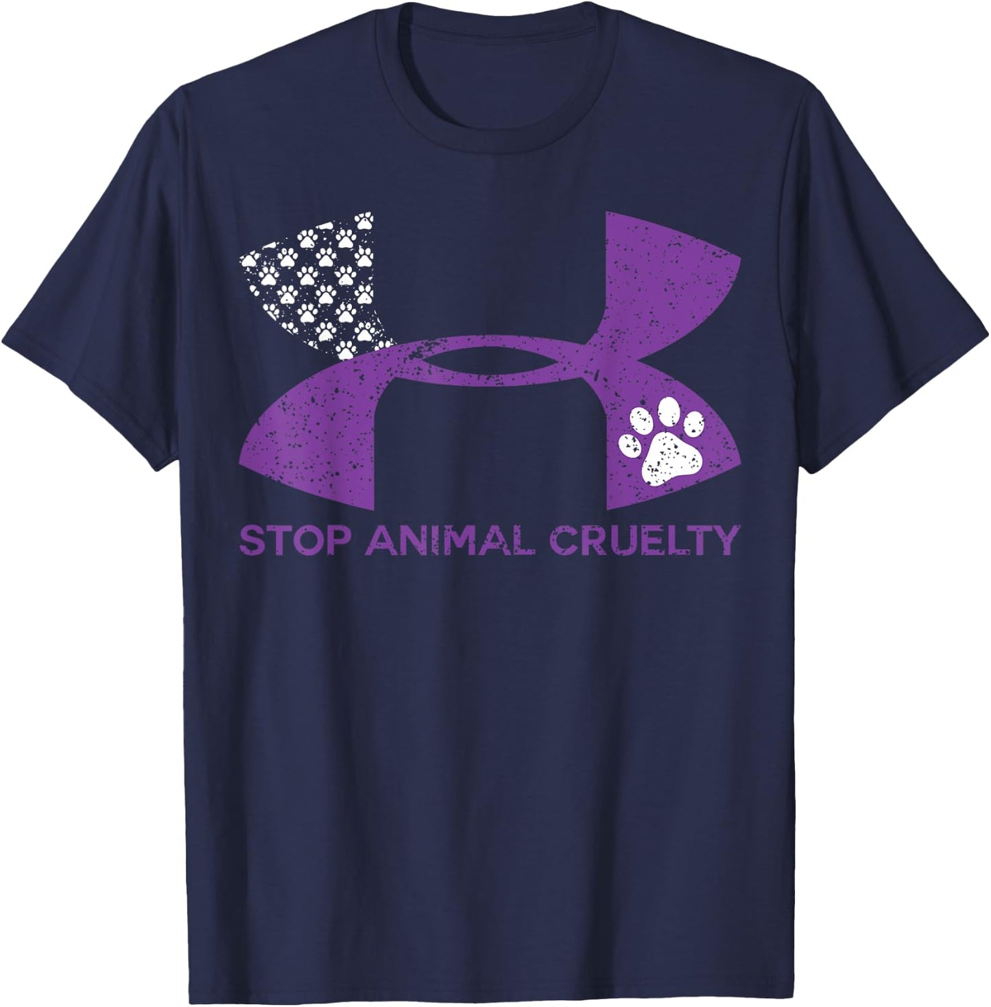 Stop Animal Cruelty Rescue Dogs T Shirt T-Shirt - T-Shirt | Navy