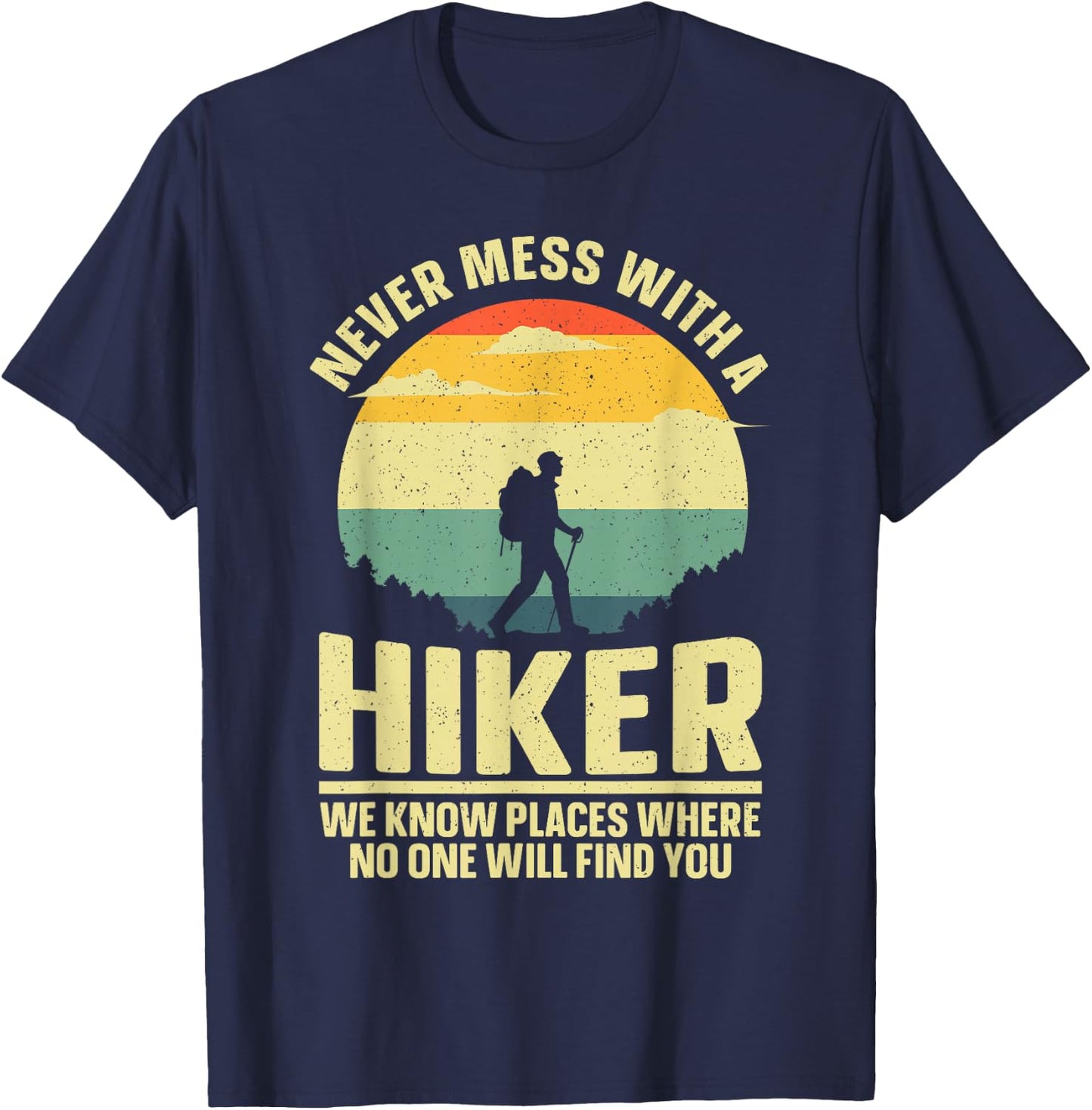 Best Hiking Art Women Outdoor Hike Gear Hiker Hiking T-Shirt - T-Shirt | Navy