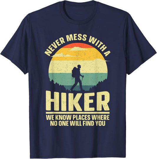 Best Hiking Art Women Outdoor Hike Gear Hiker Hiking T-Shirt - T-Shirt | Navy