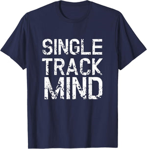 Single Track Mountain Bike Biking Biker Cycling T-Shirt - T-Shirt | Navy