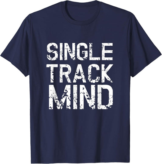 Single Track Mountain Bike Biking Biker Cycling T-Shirt - T-Shirt | Navy