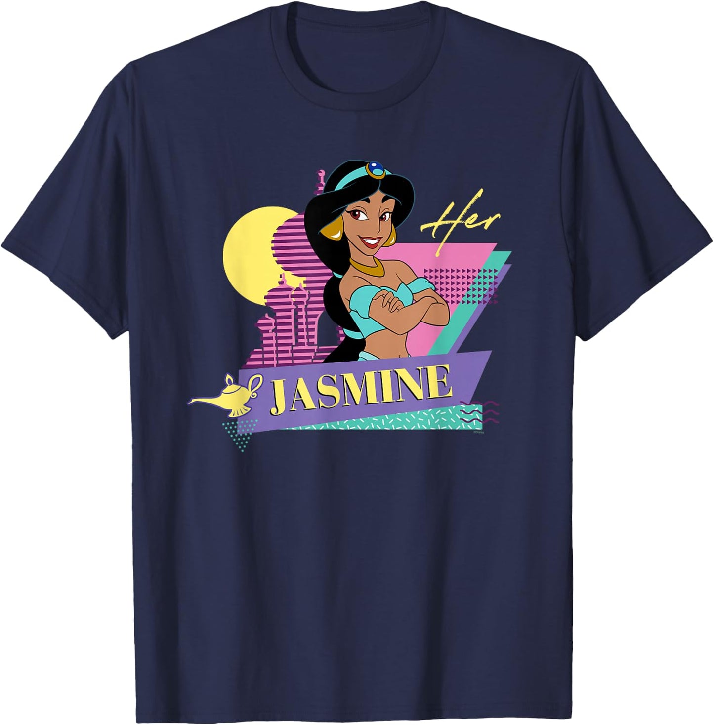 Disney Aladdin Retro ’90s Couples Matching Her Jasmine T-Shirt - T-Shirt | Navy