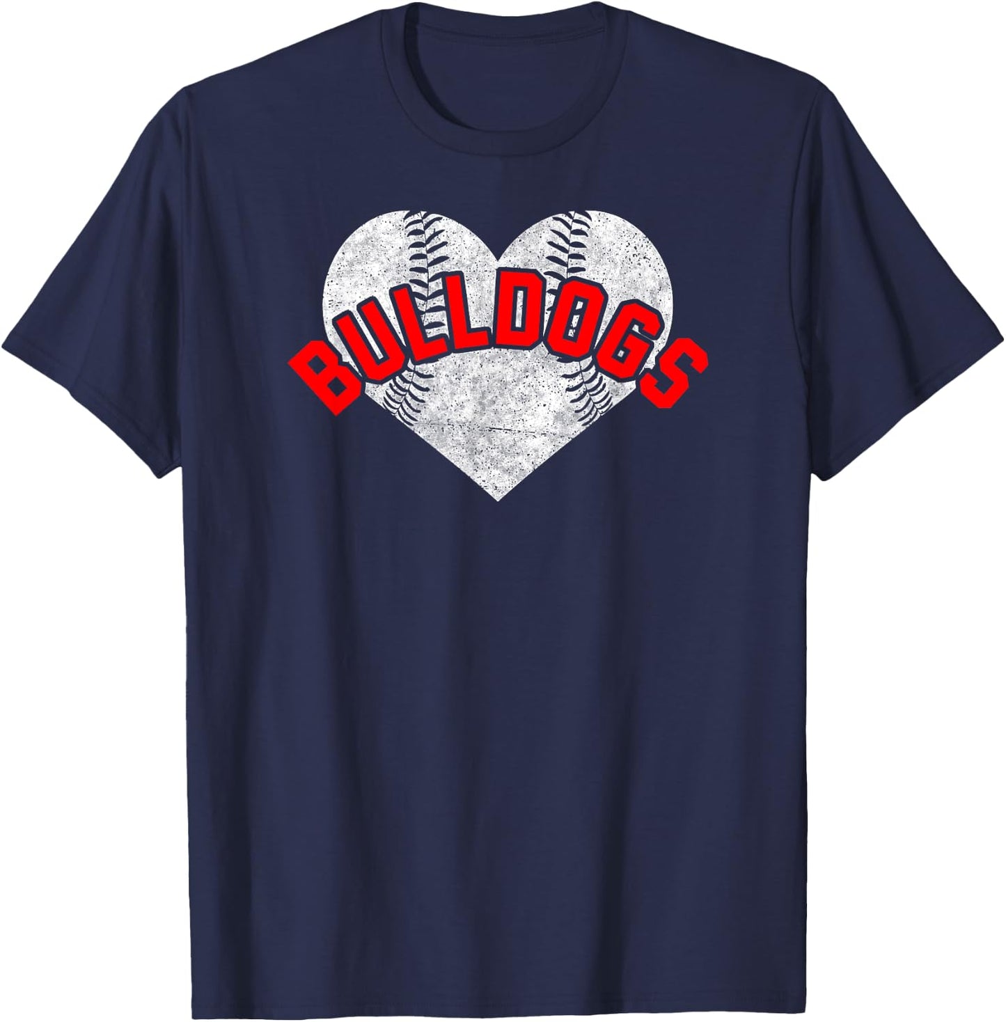 Bulldogs Baseball Softball High School Team Mascot Mom T-Shirt - T-Shirt | Navy