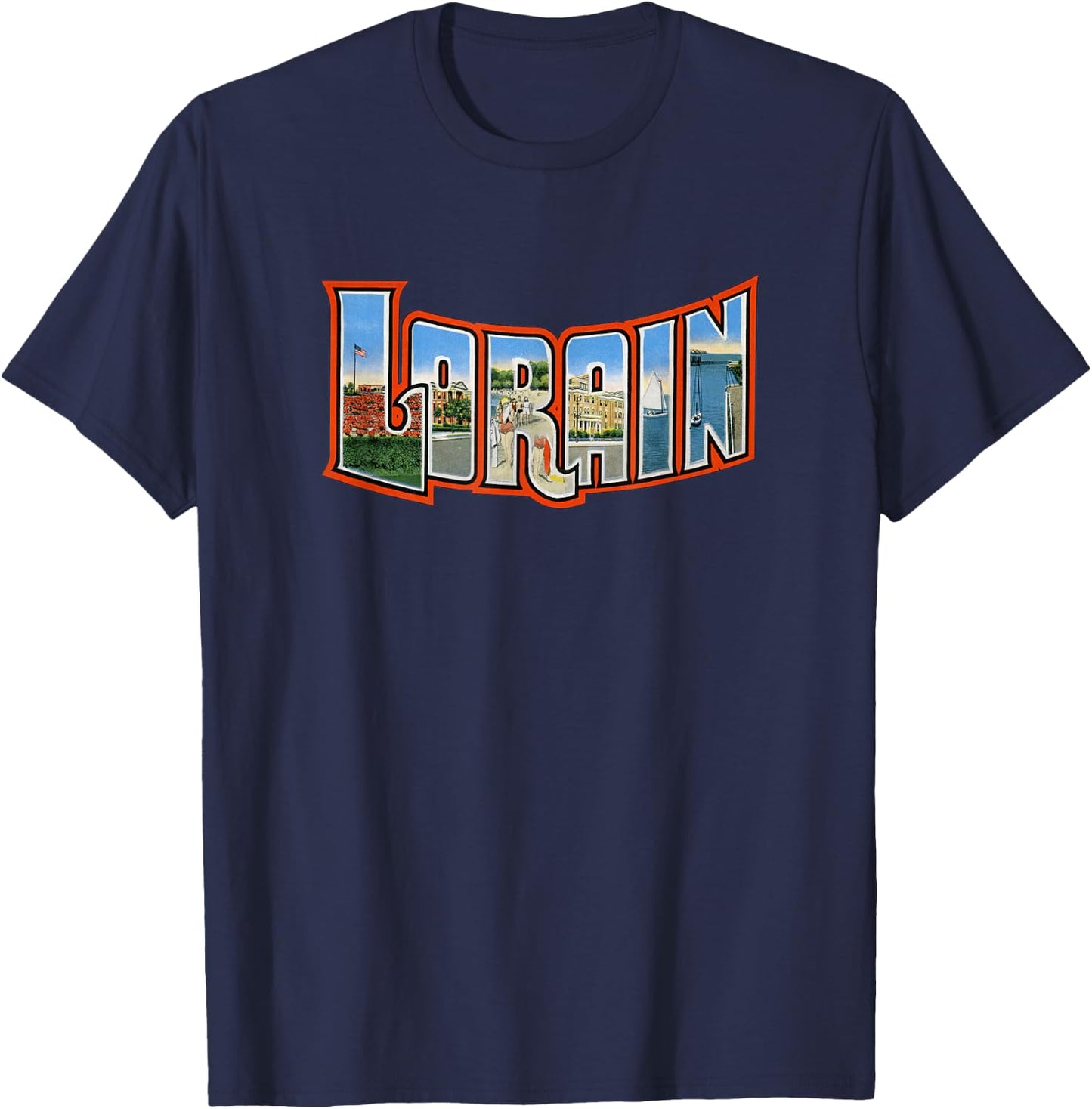 Lorain Ohio OH USA Vintage Retro Souvenir T-Shirt - T-Shirt | Navy