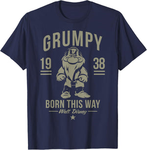Disney Snow White Grumpy Born This Way 1938 Short Sleeve T-Shirt - T-Shirt | Navy