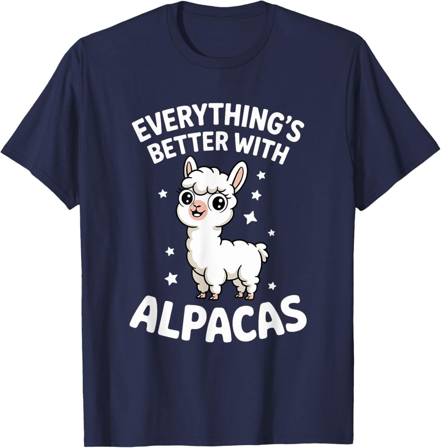 Cute Alpaca Lover Adults or Kids Alpacas T-Shirt - T-Shirt | Navy