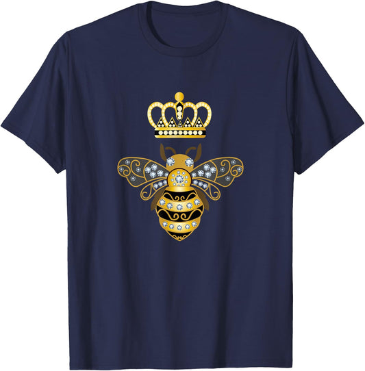 Queen Bee Shirt, Honey Bee Shirt, Bug Shirt, Vintage T-Shirt - T-Shirt | Navy