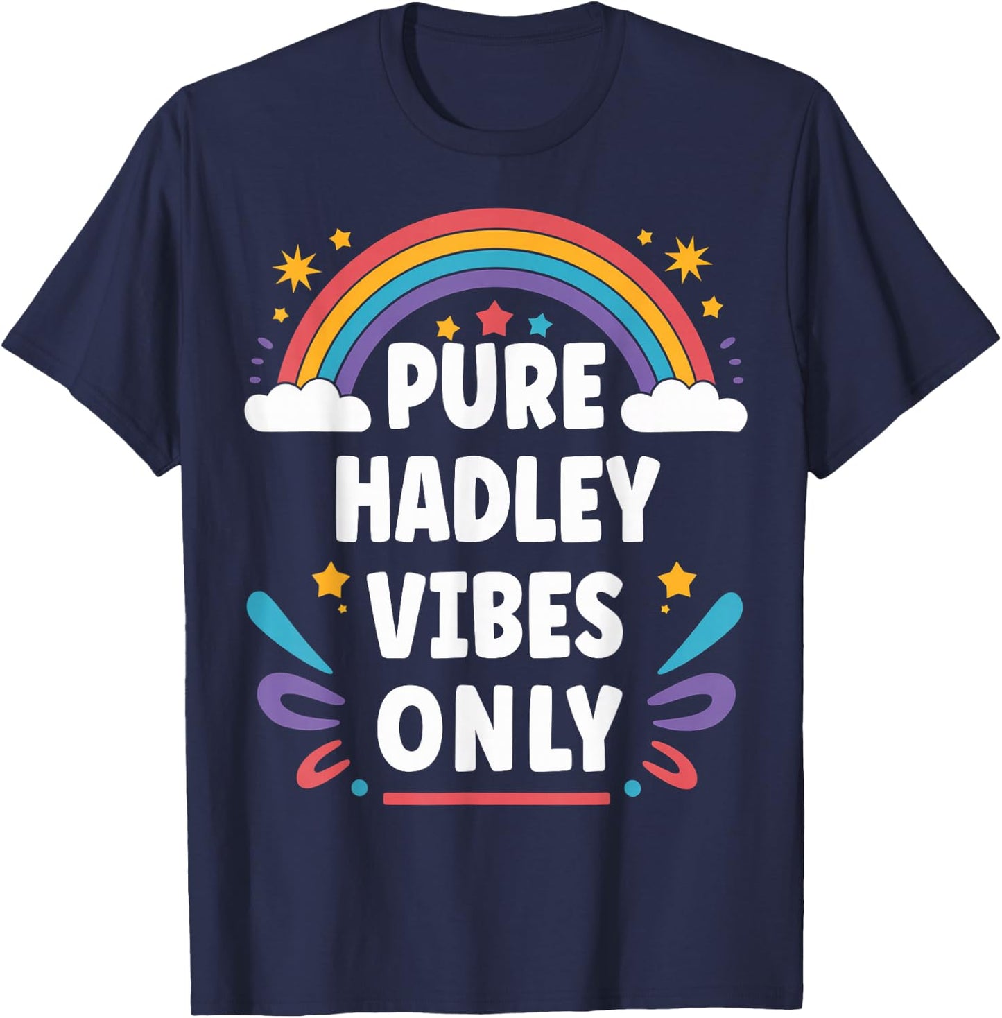 HADLEY Vibes Only Cute Retro Girls HADLEY Name T-Shirt - T-Shirt | Navy