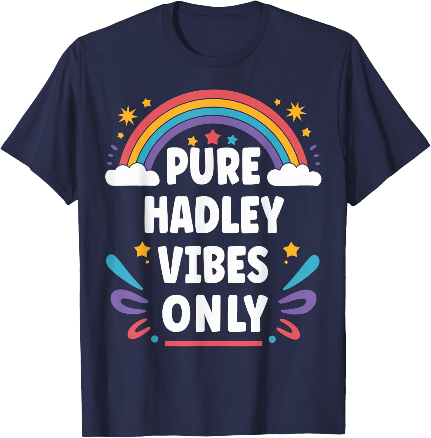 HADLEY Vibes Only Cute Retro Girls HADLEY Name T-Shirt - T-Shirt | Navy