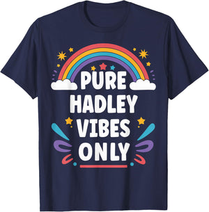 HADLEY Vibes Only Cute Retro Girls HADLEY Name T-Shirt - T-Shirt | Navy
