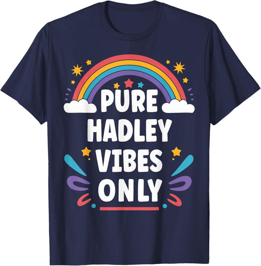 HADLEY Vibes Only Cute Retro Girls HADLEY Name T-Shirt - T-Shirt | Navy