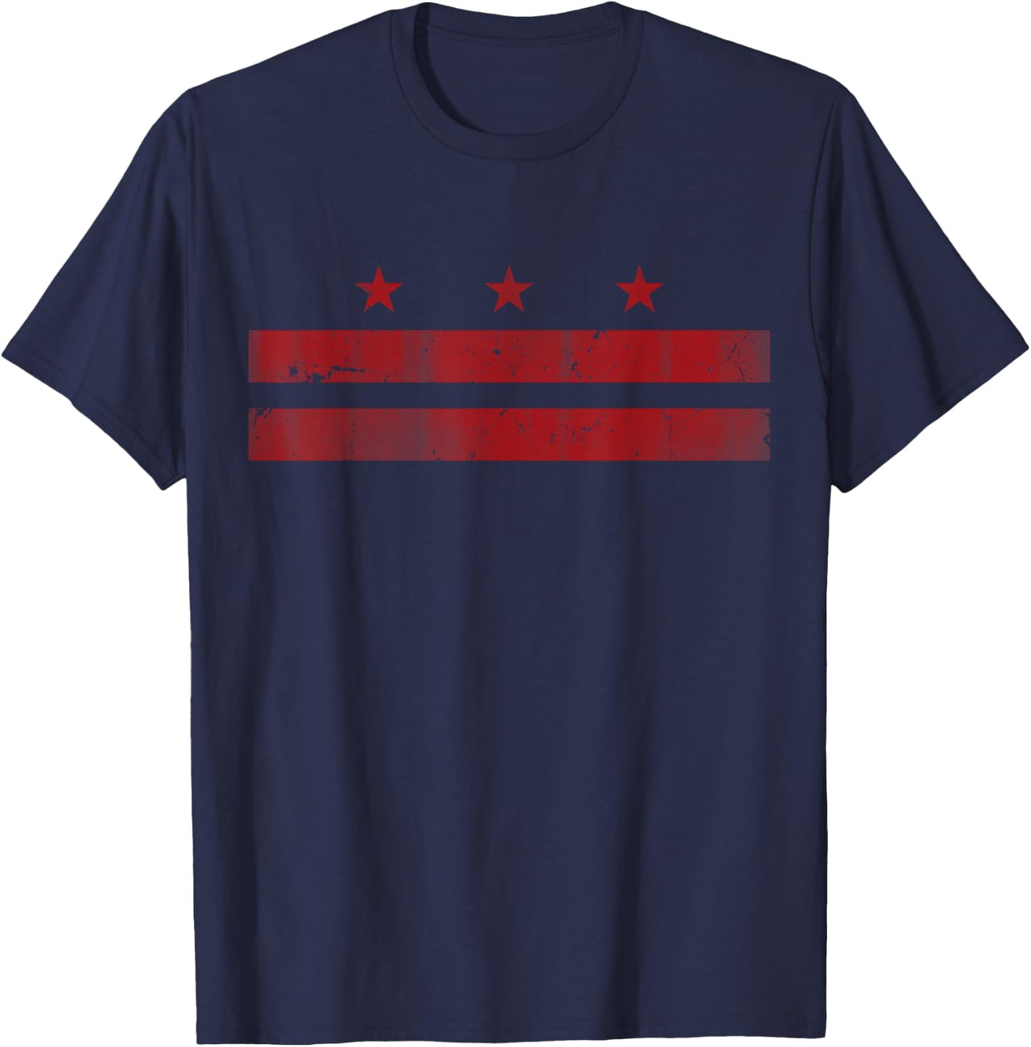 Washington D.C. Flag Vintage Distressed Fade T-Shirt - T-Shirt | Navy
