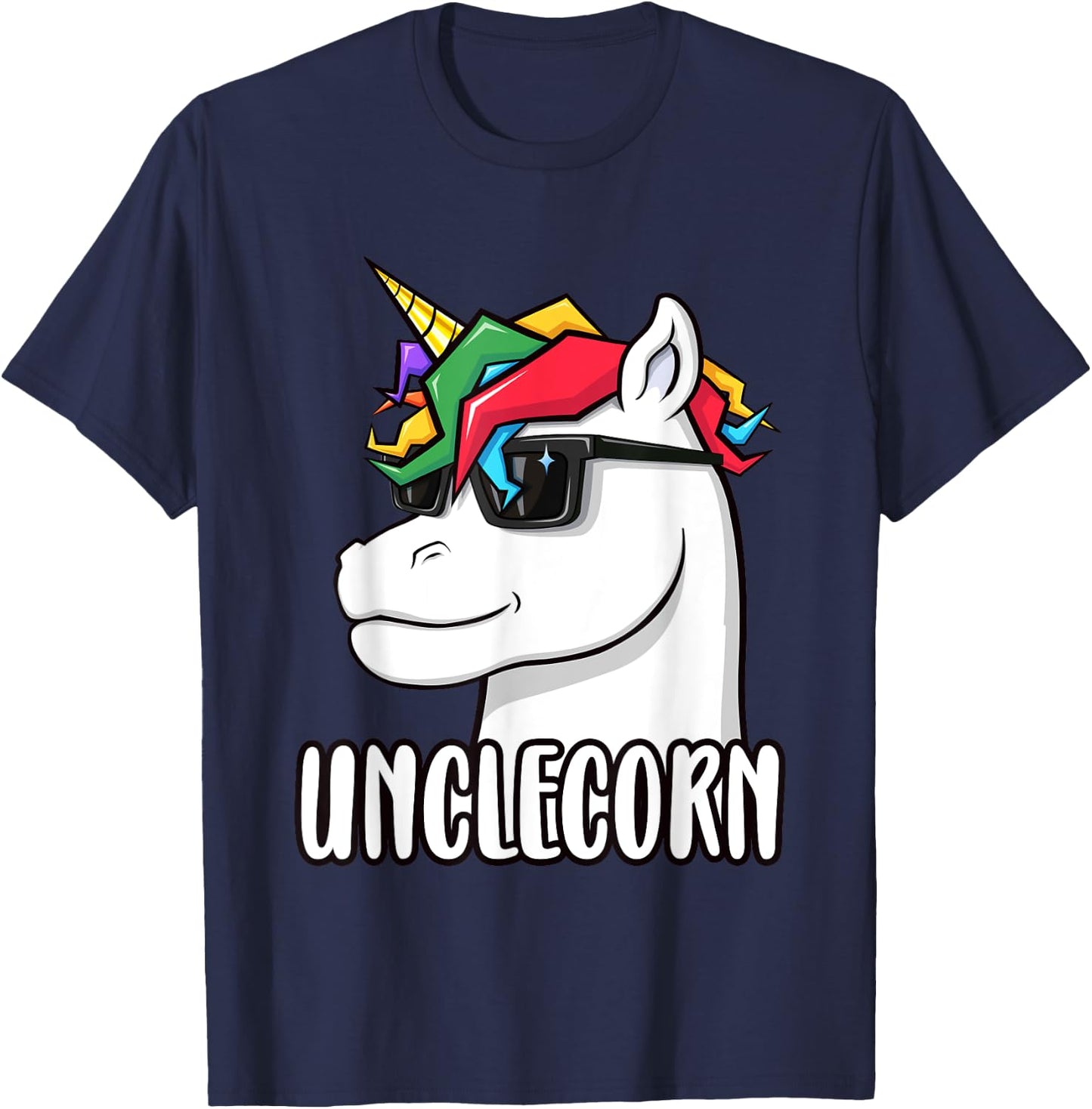 Unclecorn - Unicorn Uncle - Funny Birthday Gift T-Shirt - T-Shirt | Navy