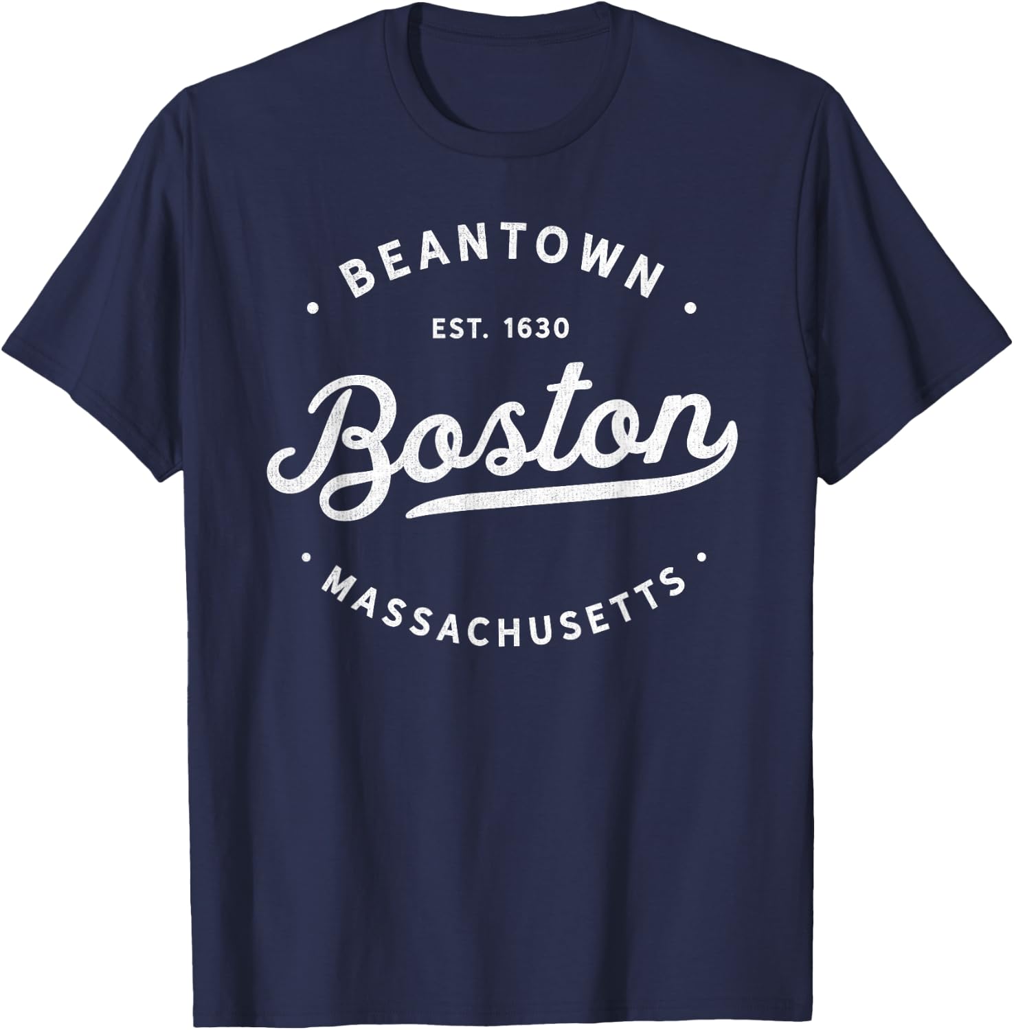 Classic Retro Vintage Boston Massachusetts Beantown USA T-Shirt - T-Shirt | Navy