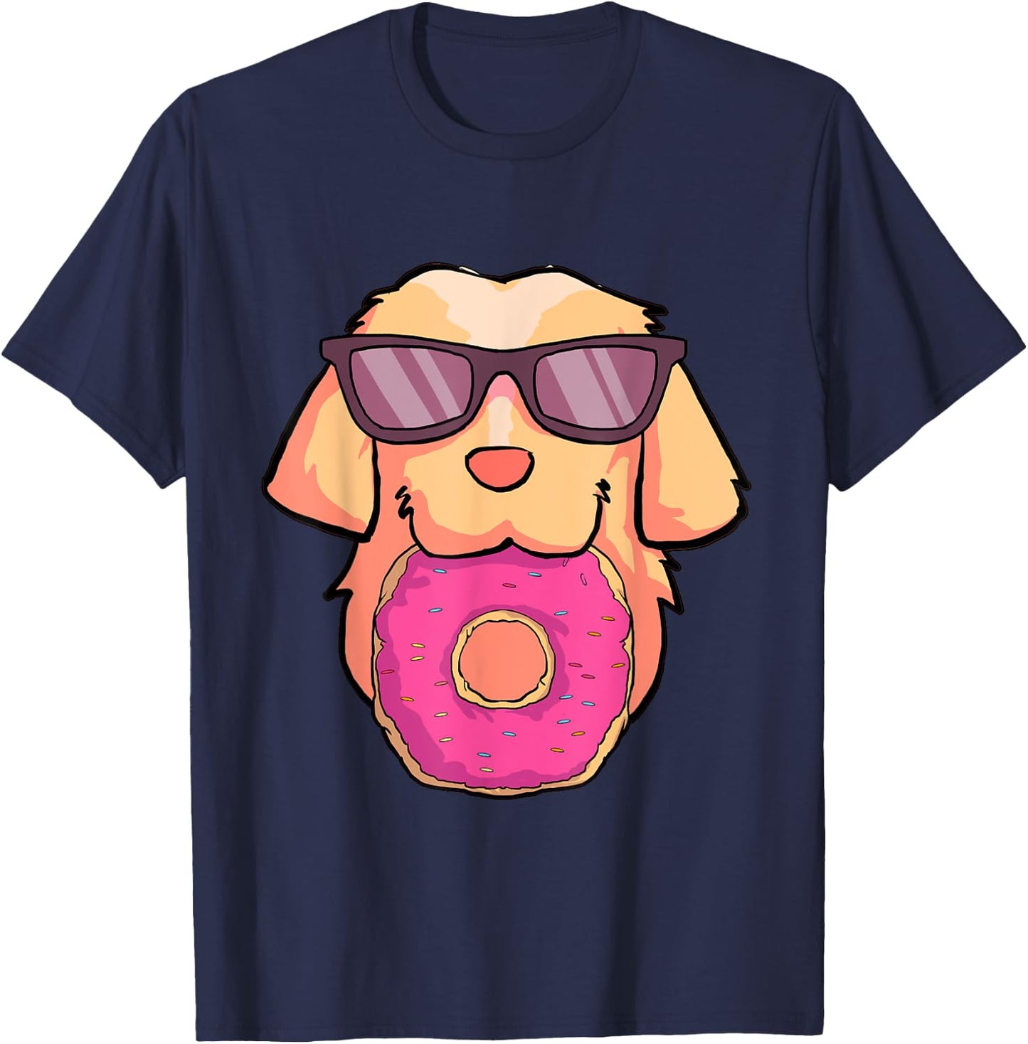 Golden Retriever Dog Donuts Party Gifts Shirt Women Girls T-Shirt - T-Shirt | Navy