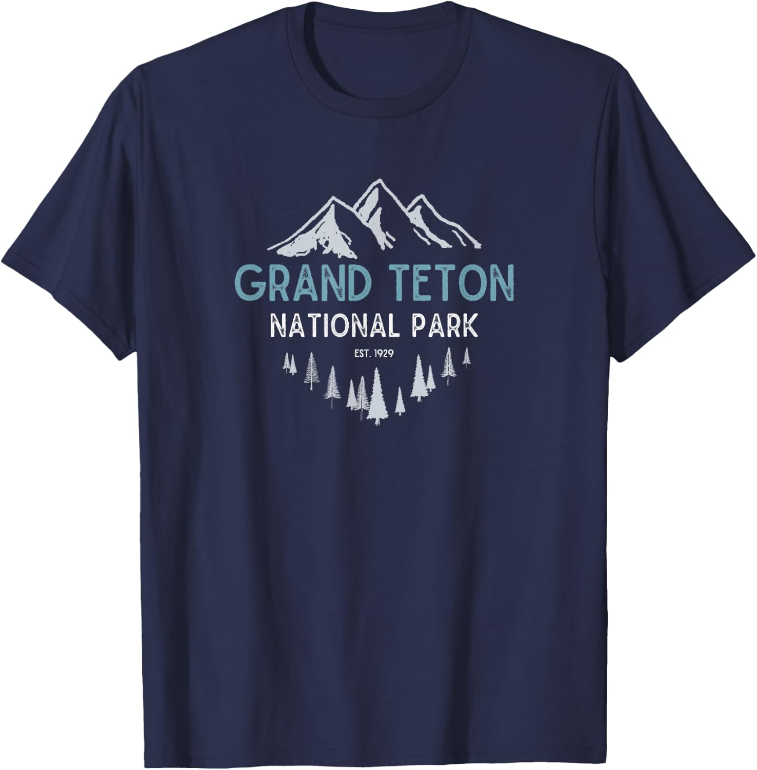 Grand Teton National Park Est 1929 Vintage National Park WY T-Shirt - T-Shirt | Navy