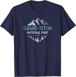 Grand Teton National Park Est 1929 Vintage National Park WY T-Shirt - T-Shirt | Navy