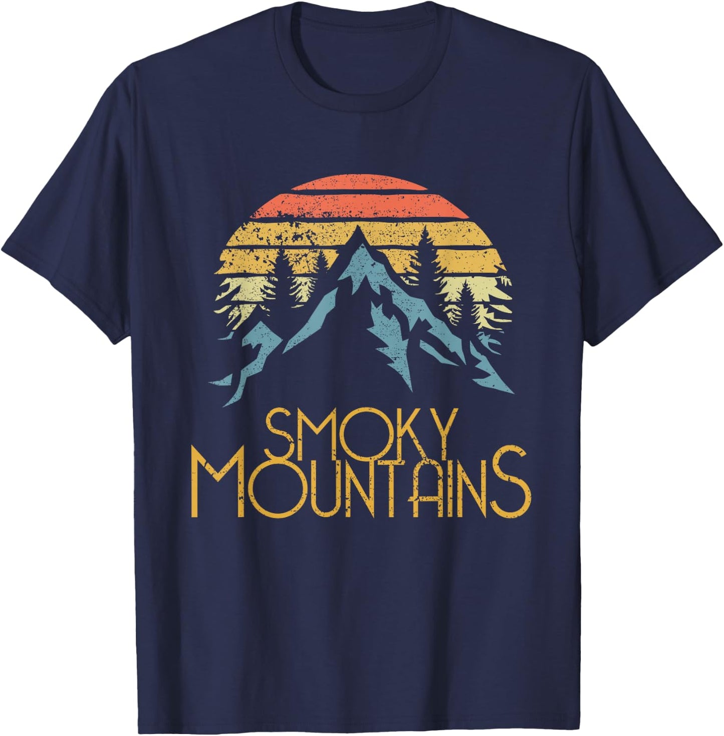 Vintage Great Smoky Mountains National Park GSMNP T-Shirt - T-Shirt | Navy