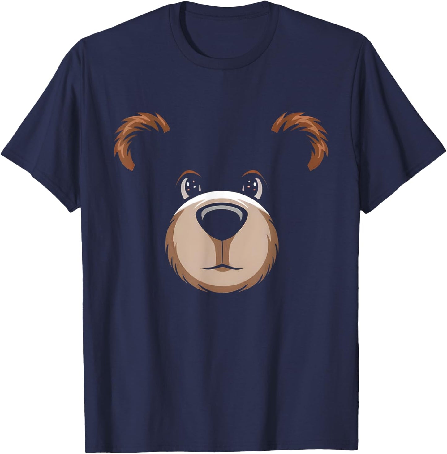 Bear Face Halloween Costume Brown Bear Animal Kids T-Shirt - T-Shirt | Navy