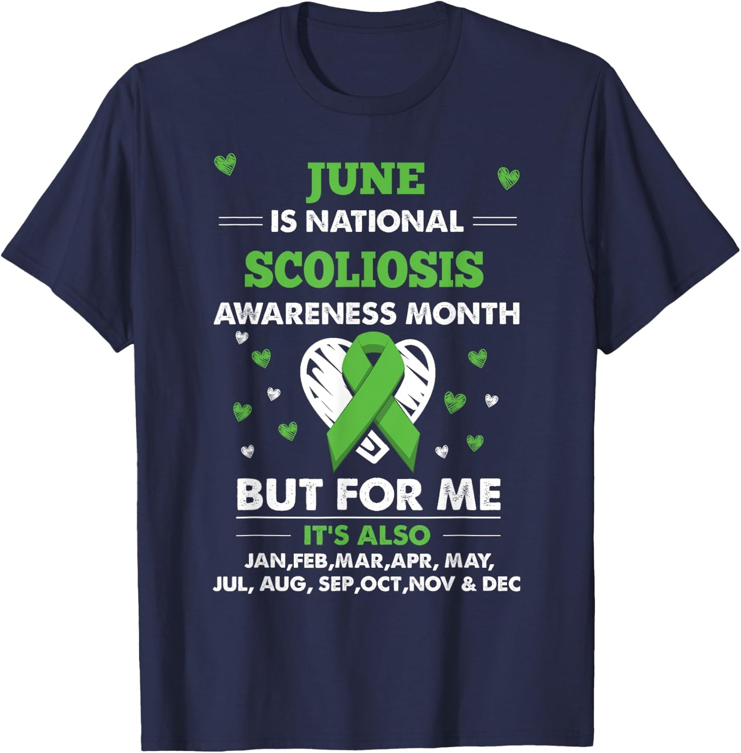 June is Scoliosis Awareness Month Shirt T-Shirt - T-Shirt | Navy