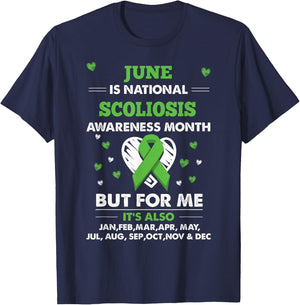 June is Scoliosis Awareness Month Shirt T-Shirt - T-Shirt | Navy