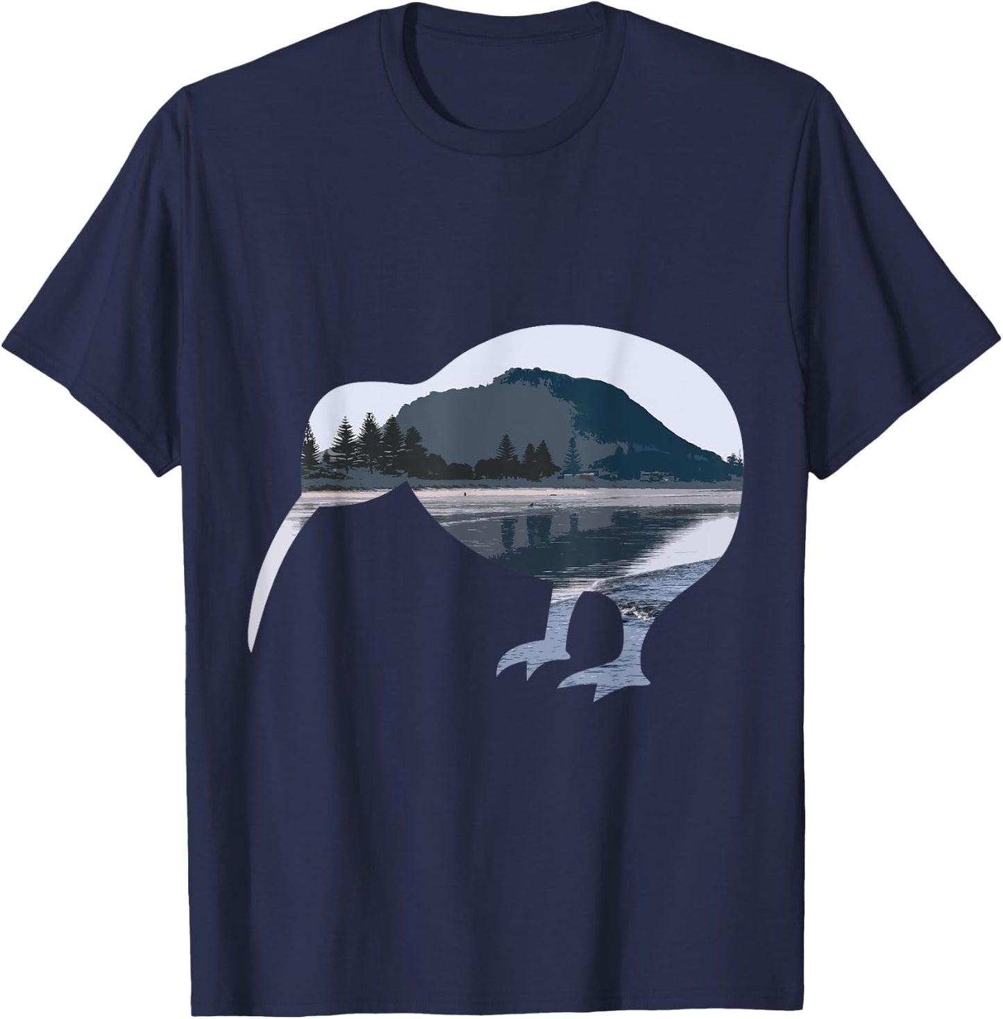 Mount Maunganui Tauranga Kiwi Bird T-Shirt - T-Shirt | Navy