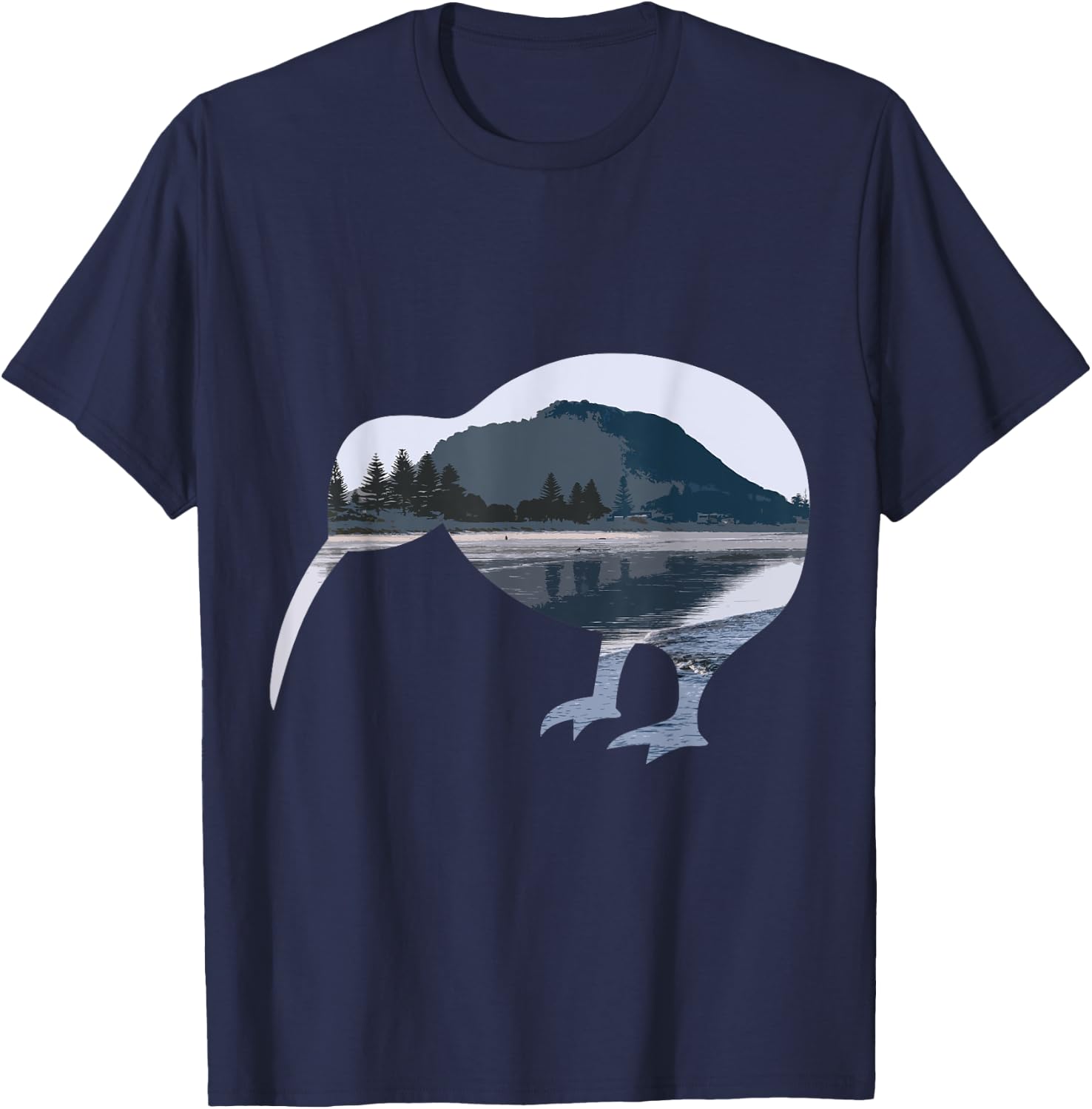 Mount Maunganui Tauranga Kiwi Bird T-Shirt - T-Shirt | Navy