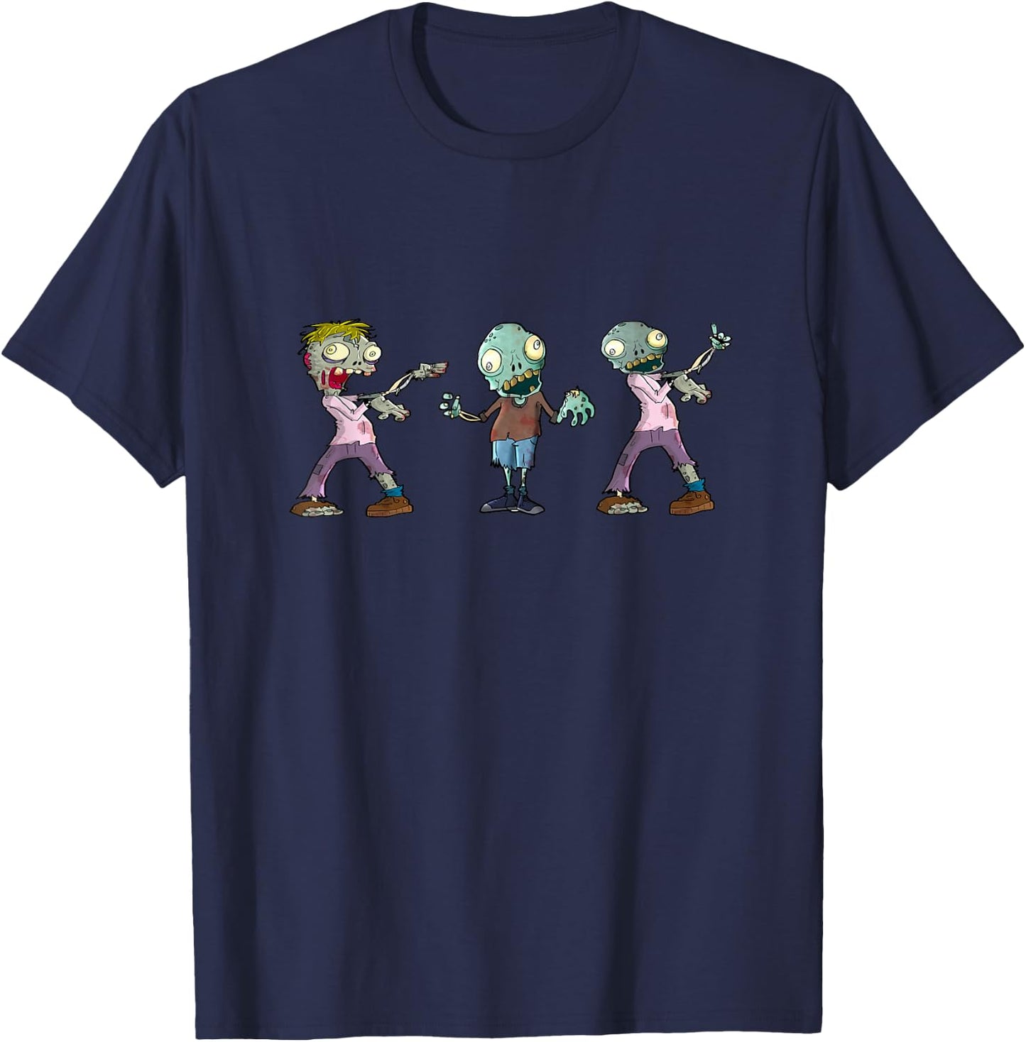 Zombie Creepy Scary for Kids Clothes Graphic Image Design T-Shirt - T-Shirt | Navy