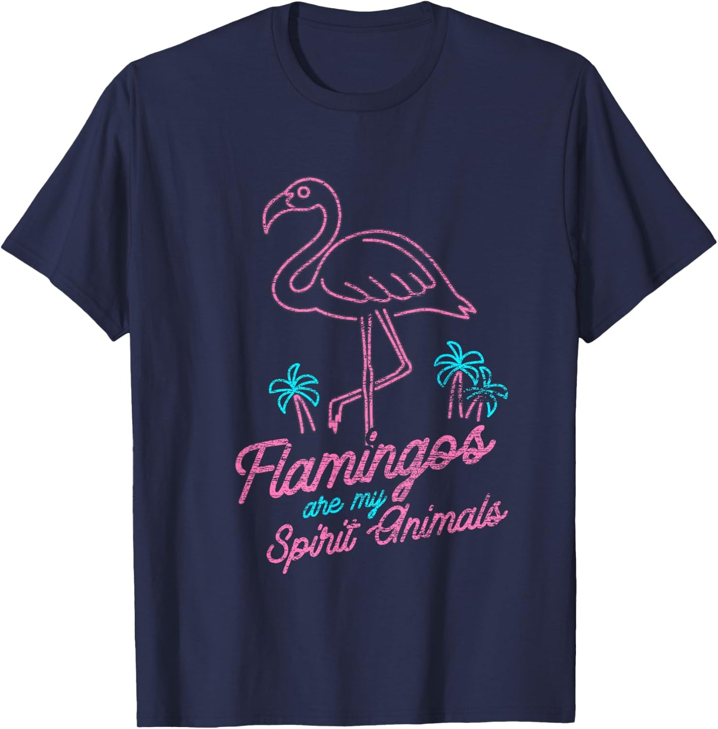 Flamingos Are My Spirit Animals Flamingo T-Shirt - T-Shirt | Navy