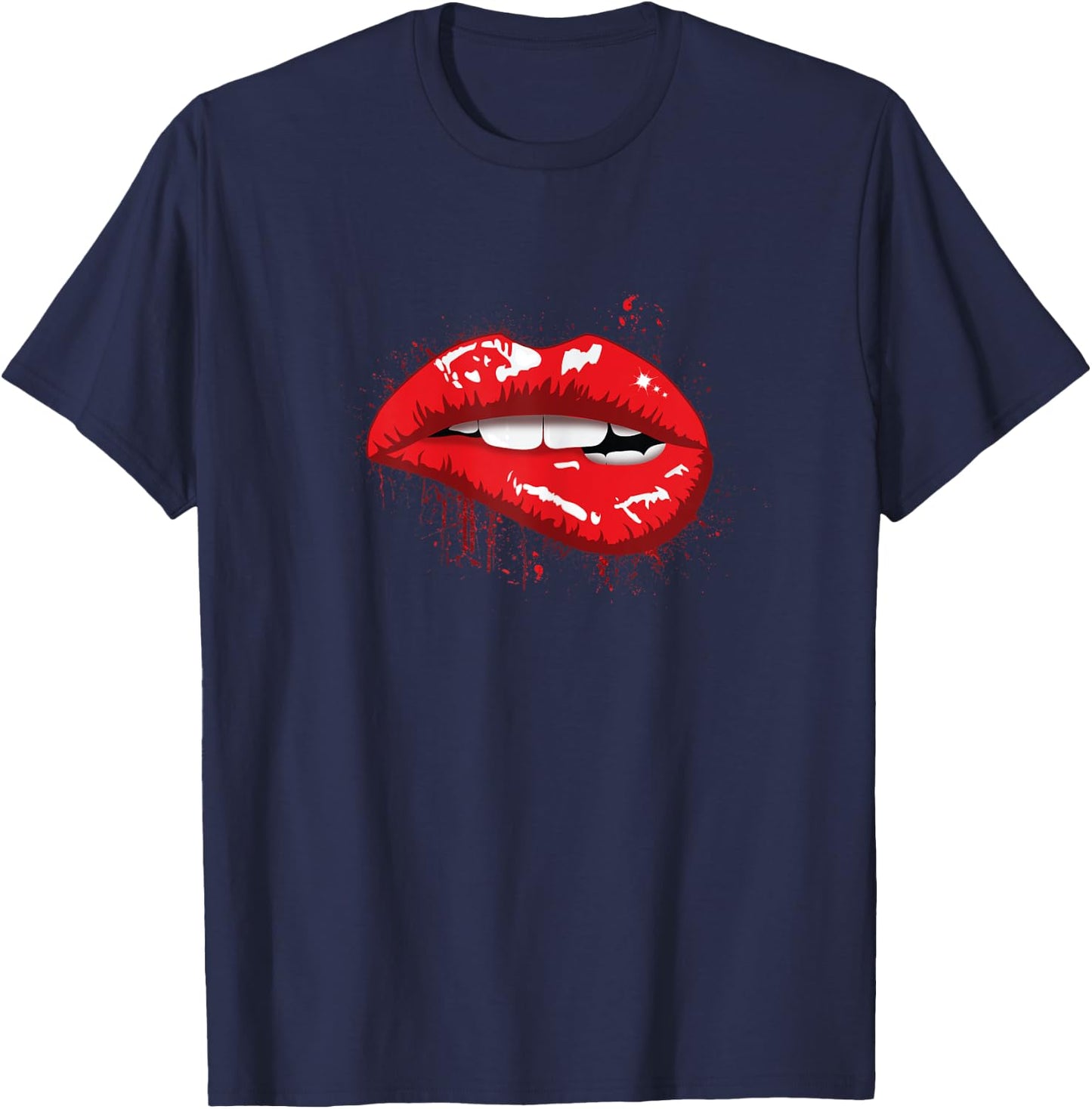 Red Lips Kiss Girl t Shirt Birthday Christmas Gift T-Shirt - T-Shirt | Navy