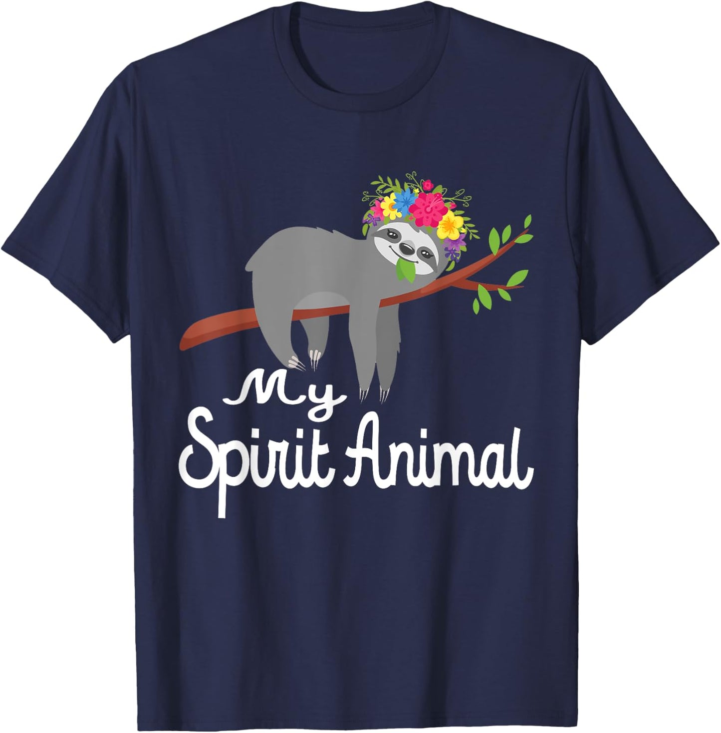 Sloth Shirt Men Women Kids My Spirit Animal is A Sloth Funny T-Shirt - T-Shirt | Navy