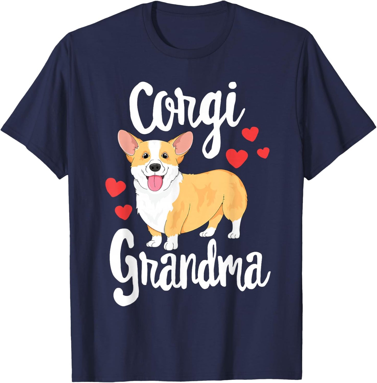 Corgi Women Girls Puppy Lover Dog Grandma Gift T-Shirt - T-Shirt | Navy