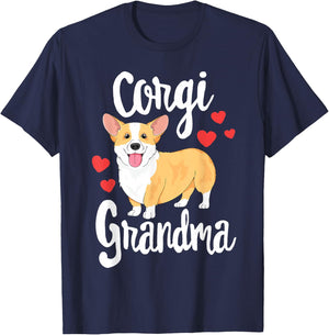 Corgi Women Girls Puppy Lover Dog Grandma Gift T-Shirt - T-Shirt | Navy