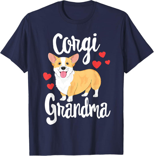 Corgi Women Girls Puppy Lover Dog Grandma Gift T-Shirt - T-Shirt | Navy