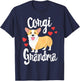 Corgi Women Girls Puppy Lover Dog Grandma Gift T-Shirt - T-Shirt | Navy