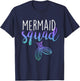 Mermaid Squad Mermaid Birthday Party Shirt T-Shirt - T-Shirt | Navy