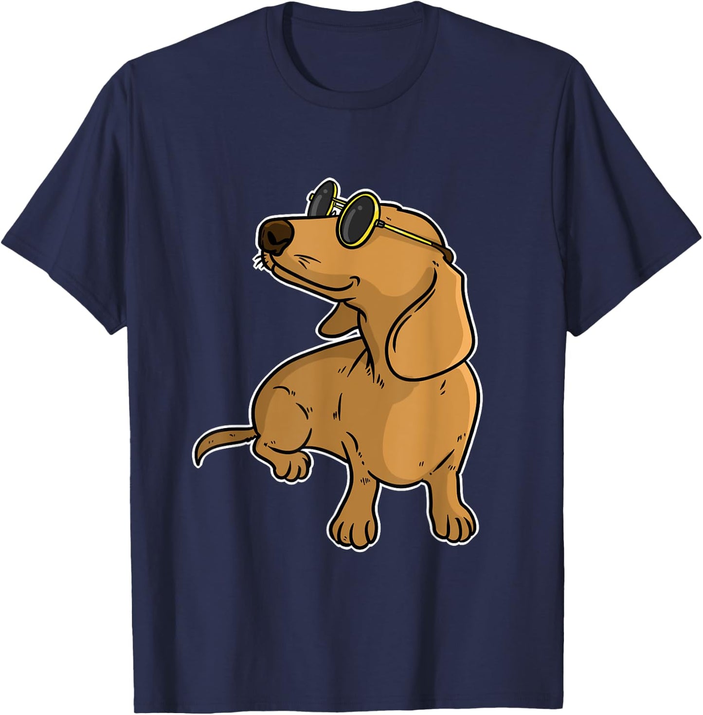 Dachshund Weiner Dog Sun Glasses Women Kids T-Shirt - T-Shirt | Navy