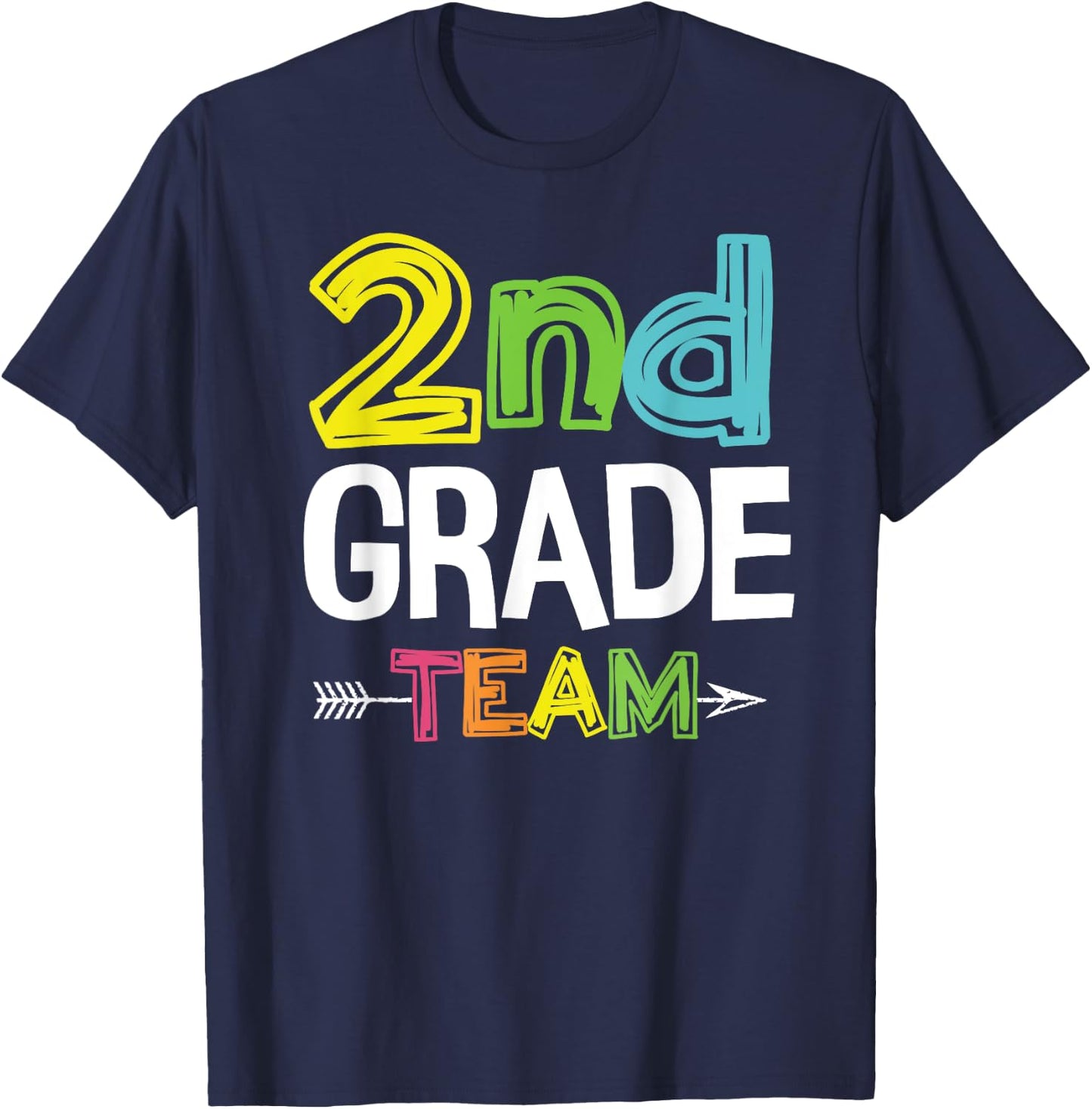 2nd Grade Team 2nd Grade Squad Teacher Gifts Women Girls Kids T-Shirt - T-Shirt | Navy