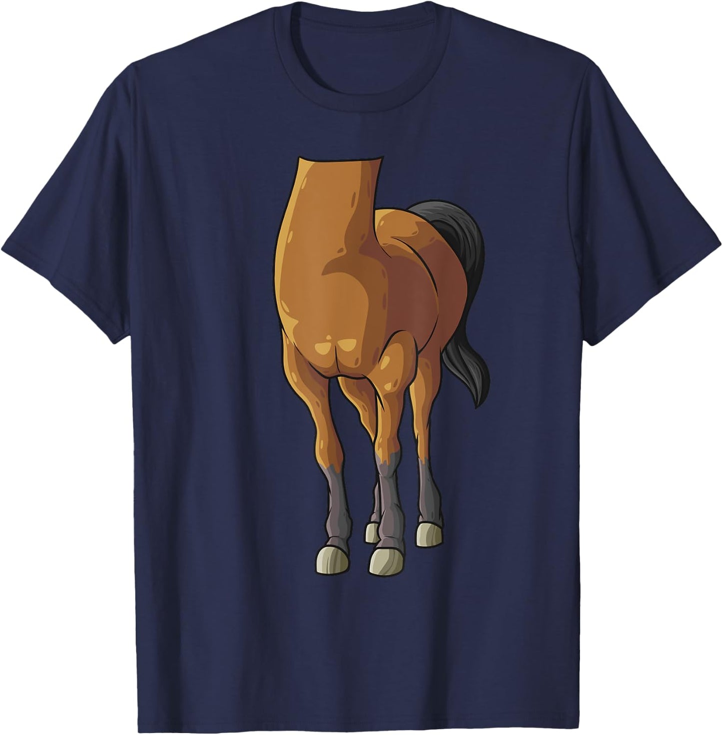 Cool Headless Horse Halloween Costume | Funny Lazy DIY Gift T-Shirt - T-Shirt | Navy