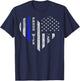 Thin Blue Line Heart Wife of Police Proud USA T-Shirt - T-Shirt | Navy