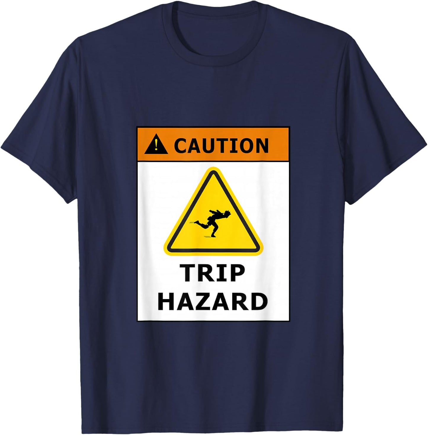Caution Fun Run Trip Hazard T-Shirt - T-Shirt | Navy