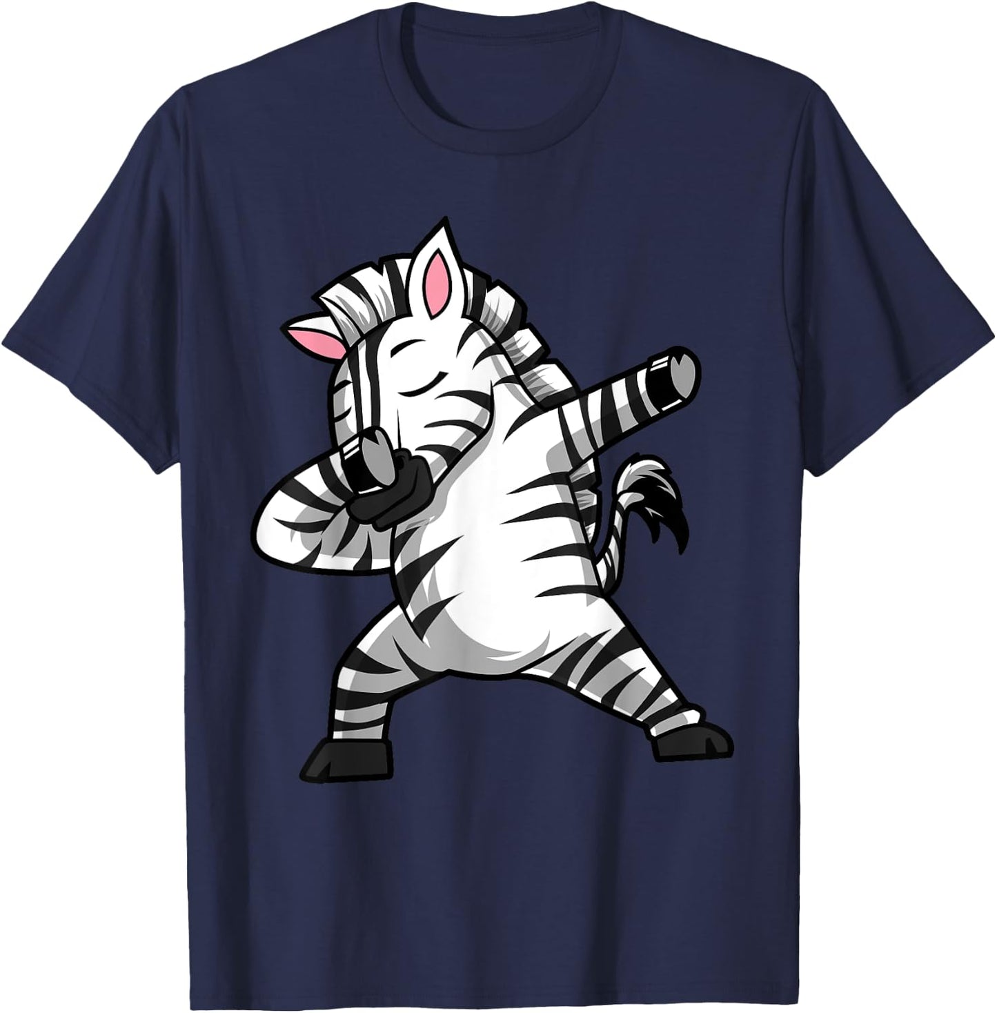 Dabbing Zebra Dab Funny Gift women kids cute T-Shirt - T-Shirt | Navy