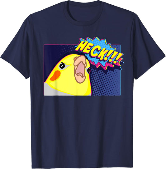 Heck Cockatiel, Birb memes, Funny angry Parrot lover T-Shirt - T-Shirt | Navy