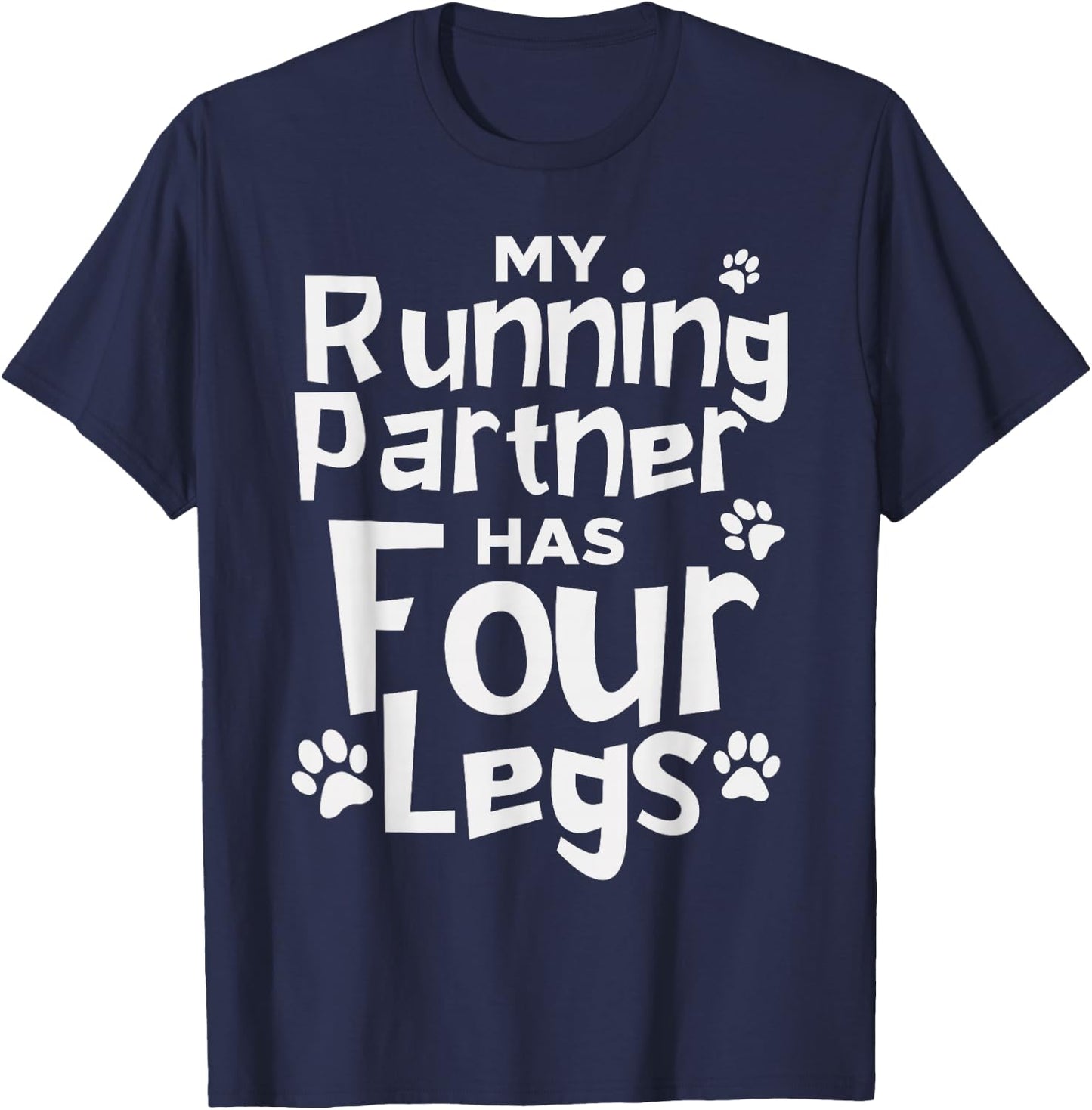 Funny Running Shirt Dog Marathon Runners Four Legs T-Shirt - T-Shirt | Navy