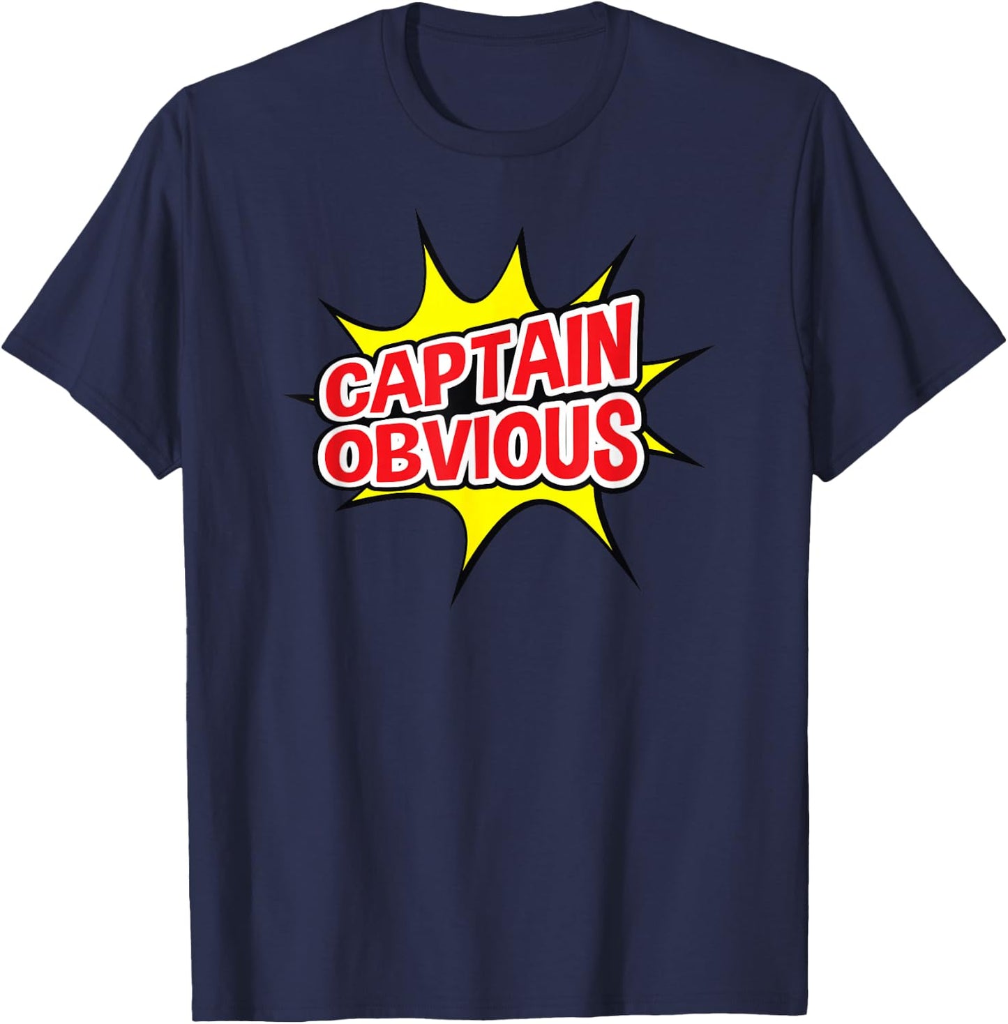 Captain Obvious Superhero Pow Punch Art Comic T-Shirt - T-Shirt | Navy