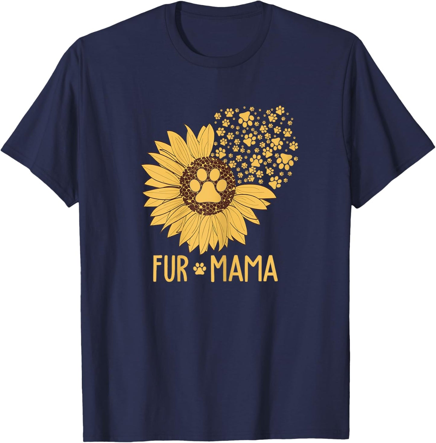 Dog Mom Shirt - Dog Fur Mama T-Shirt - T-Shirt | Navy