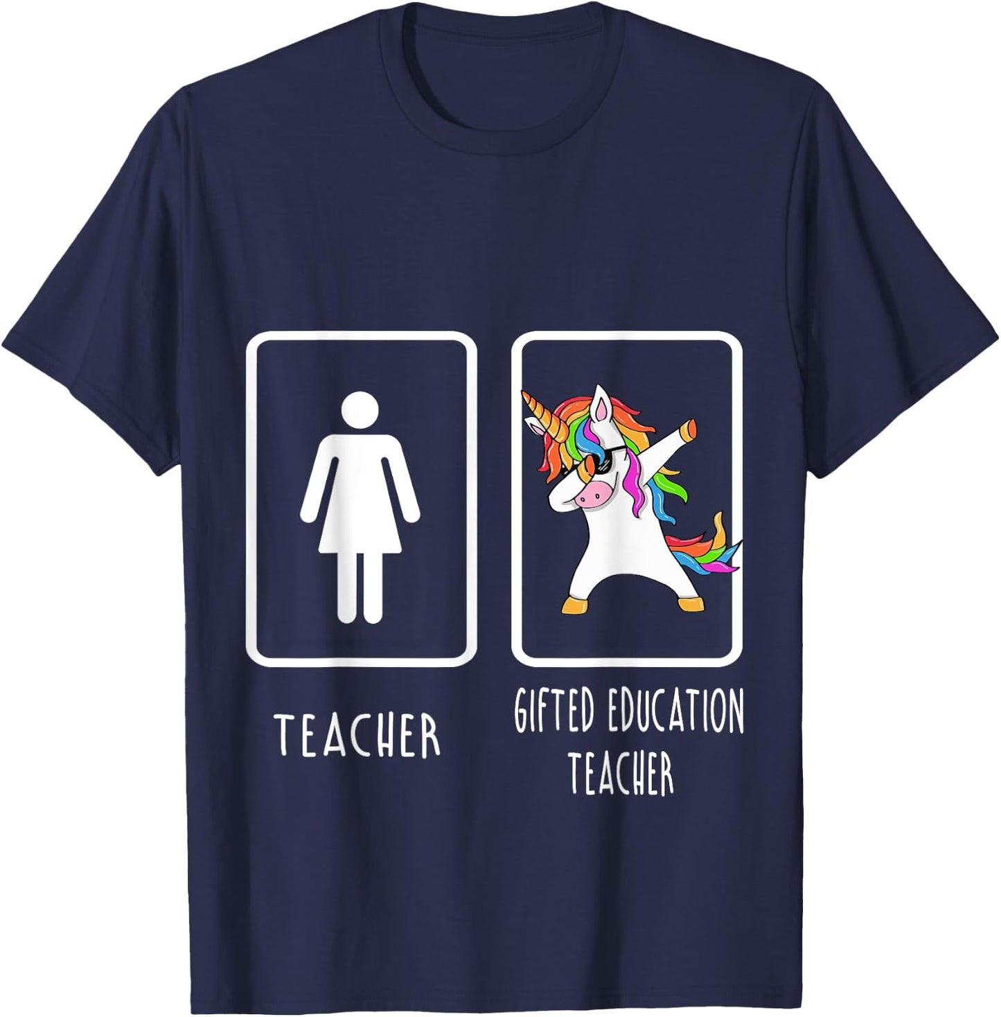 GIFTED EDUCATION TEACHER Unicorn Shirt Men Women Kids T-Shirt - T-Shirt | Navy