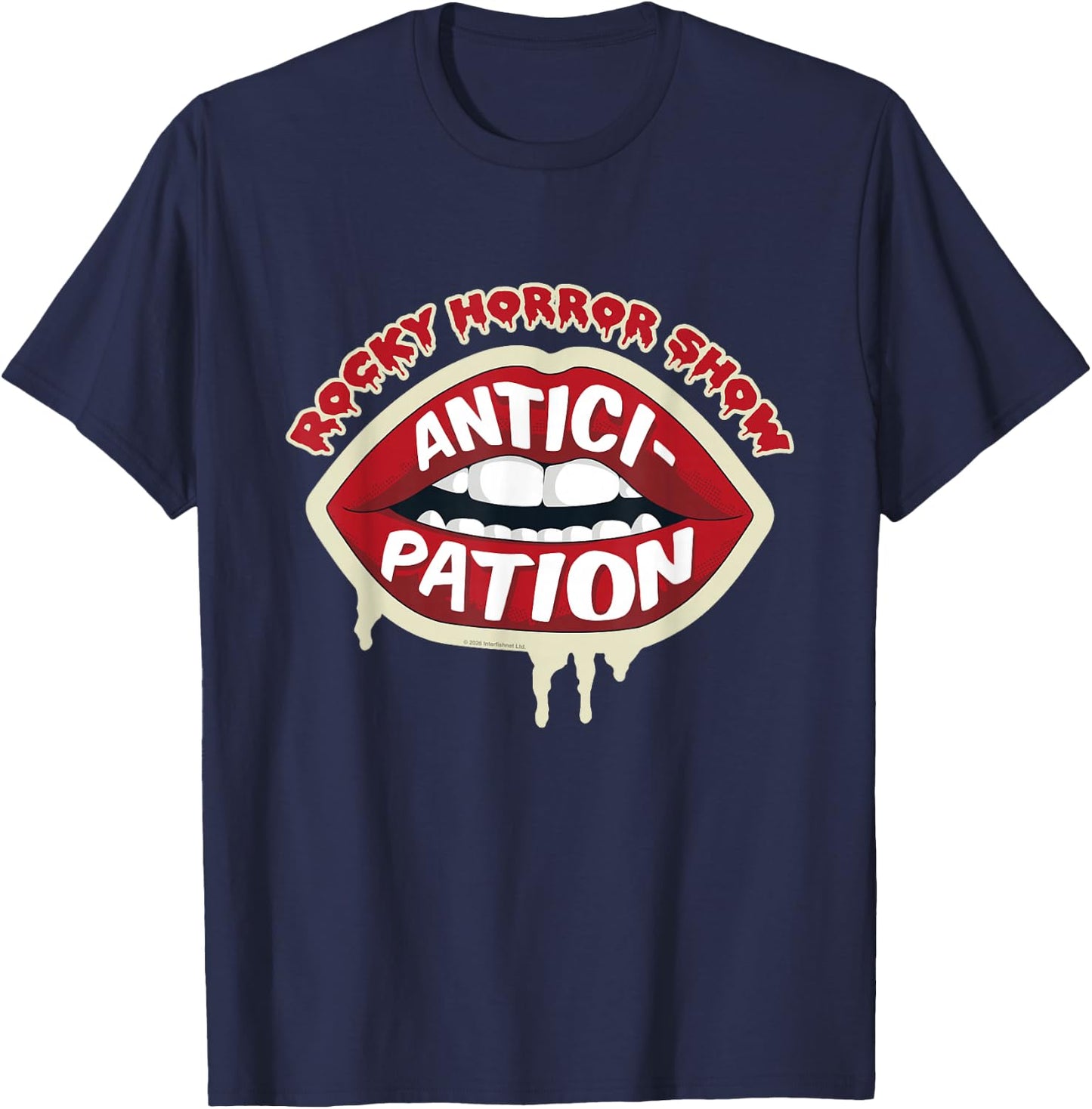 Rocky Horror Show Anticipation Dr Frank-N-Furter Quote Lips T-Shirt - T-Shirt | Navy